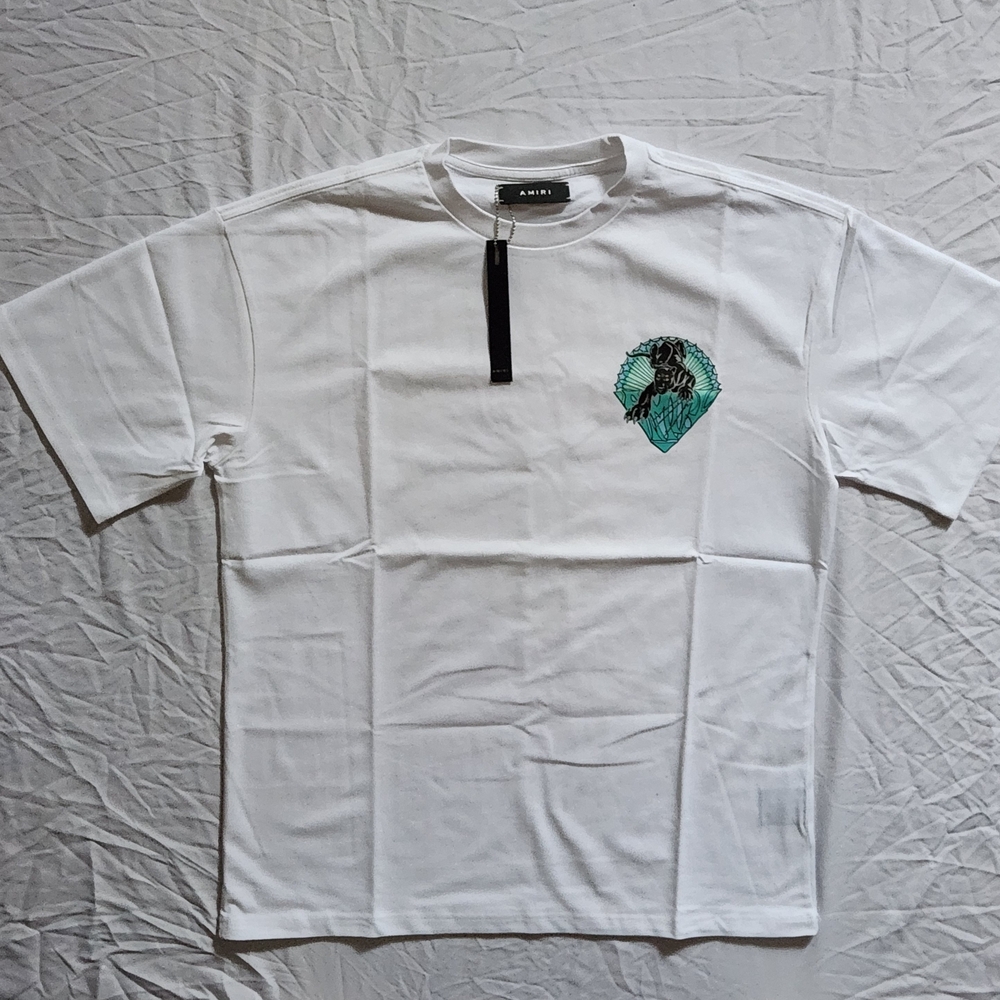 AMIRI White Tee with Green Graphic Brand New With Tags Size L